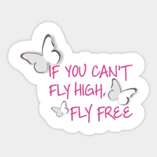 Beautiful paper cut butterflies and quote design Sticker